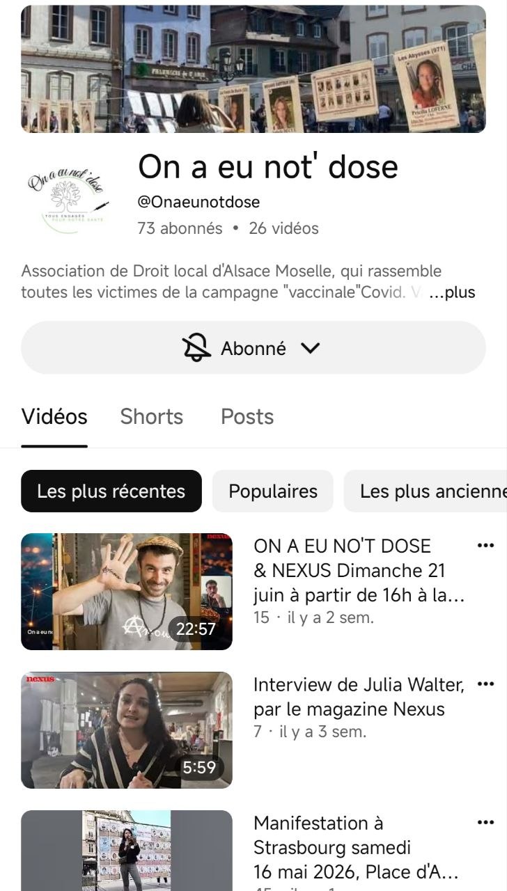 La chaîne YouTube de l'association